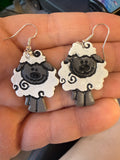 Clay earrings sheep