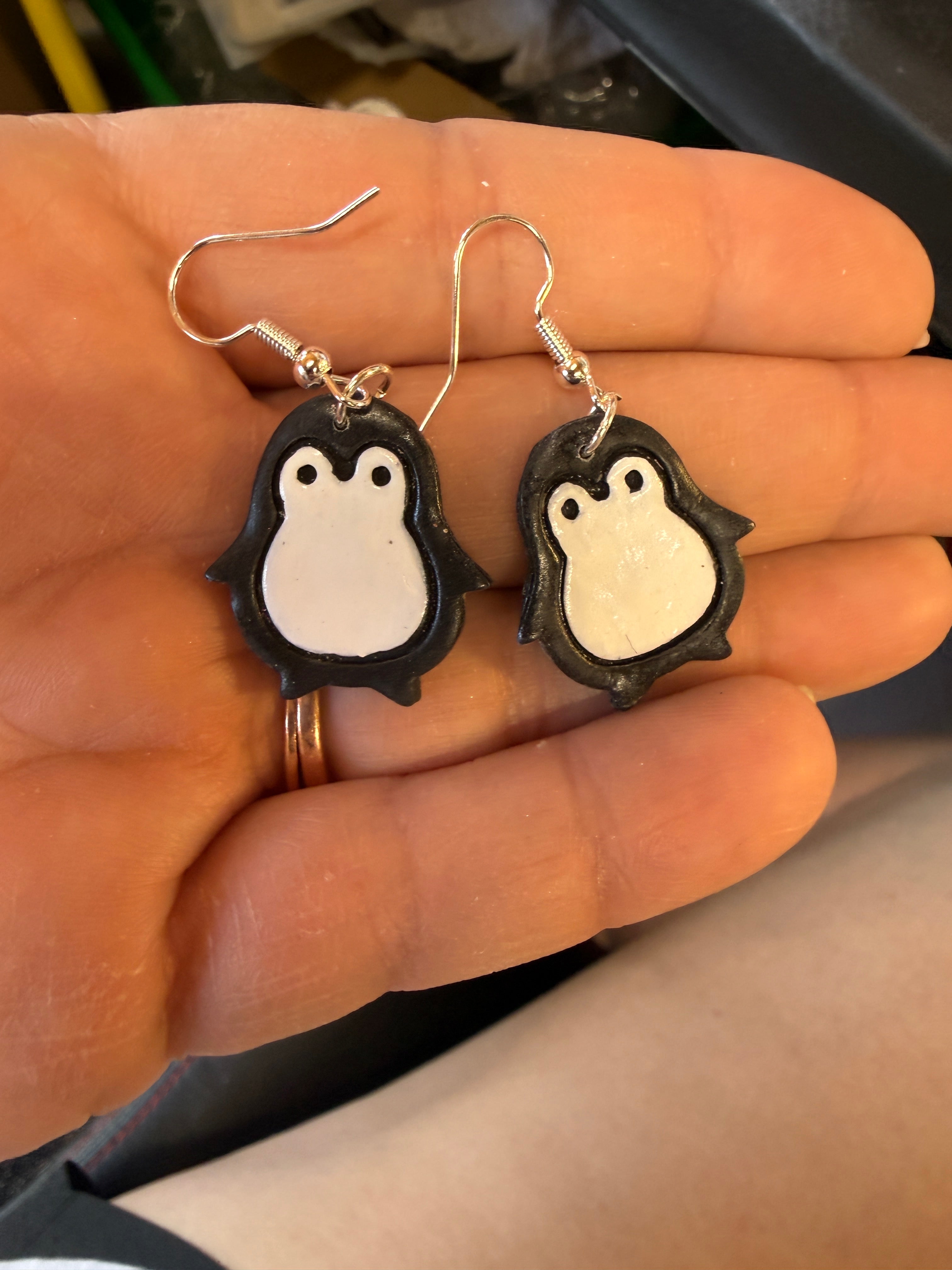Penguin earrings